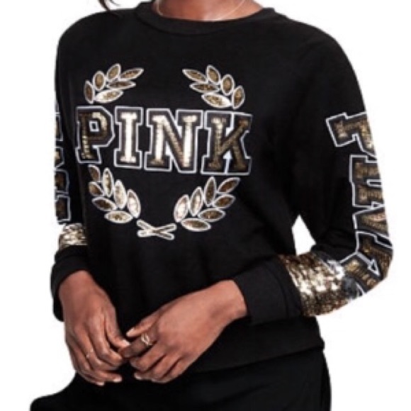 Victoria’s Secret pink M bling perfect crew - Picture 2 of 2